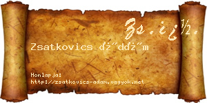 Zsatkovics Ádám névjegykártya